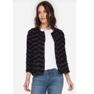 Johnny Was Black Floral Applique Coco Jacket size Medium